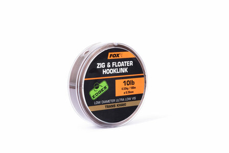 Zig &amp; Floater Hooklink Trans Khaki Edges Fox 10LB (4.53KG) 0.26MM