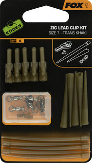 Zig Lead Clip Kit SZ 7 Trans Khaki X5 Edges Fox