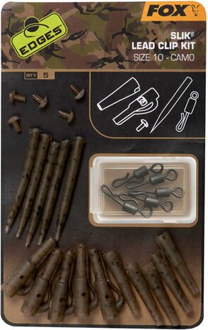 Camo Lead Clip Kit SZ 10 X5 Slik Edges Fox